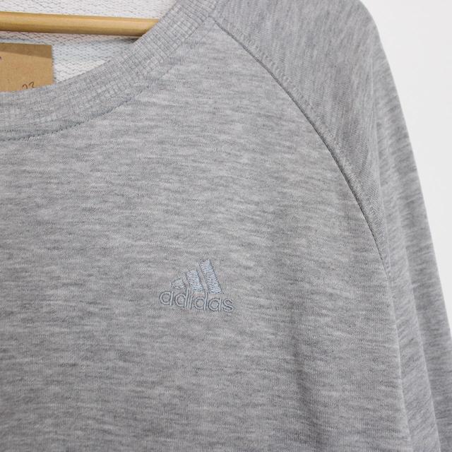 Vintage 00s Adidas Grey Spellout Sweatshirt Jumper