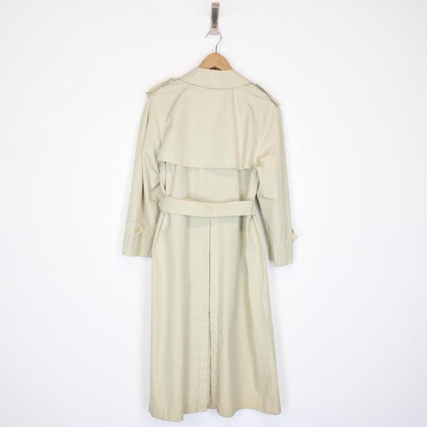 Vintage 90s Burberry Beige Double Breasted Belted Trench Coat