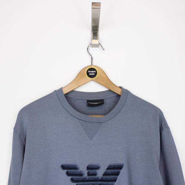 Emporio Armani Blue Cotton Sweatshirt Jumper