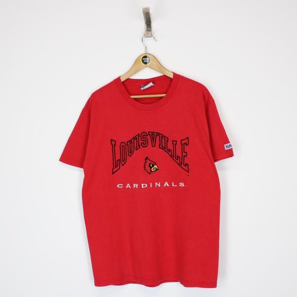 Vintage 90’s Louisville Cardinals Red USA Short Sleeve Spellout T-Shirt