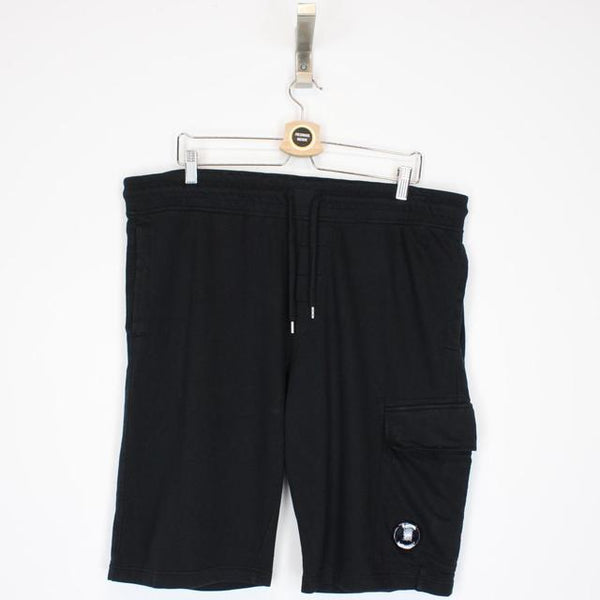 CP Company Black Cotton Lens Shorts