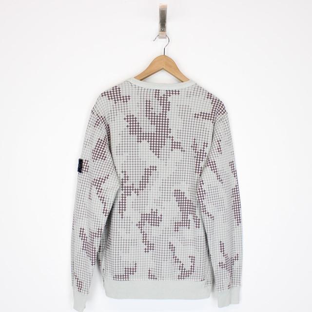 Stone Island AW 2017 Grey Grid Camo Sweatshirt Jumper