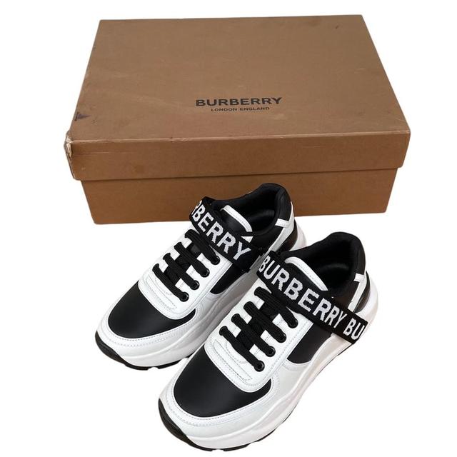 Burberry Ronnie Black and White Leather Trainers