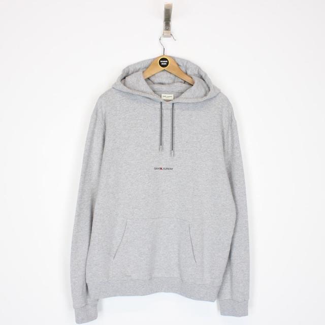 Saint Laurent Grey 1966 OG Spellout Hoodie Jumper