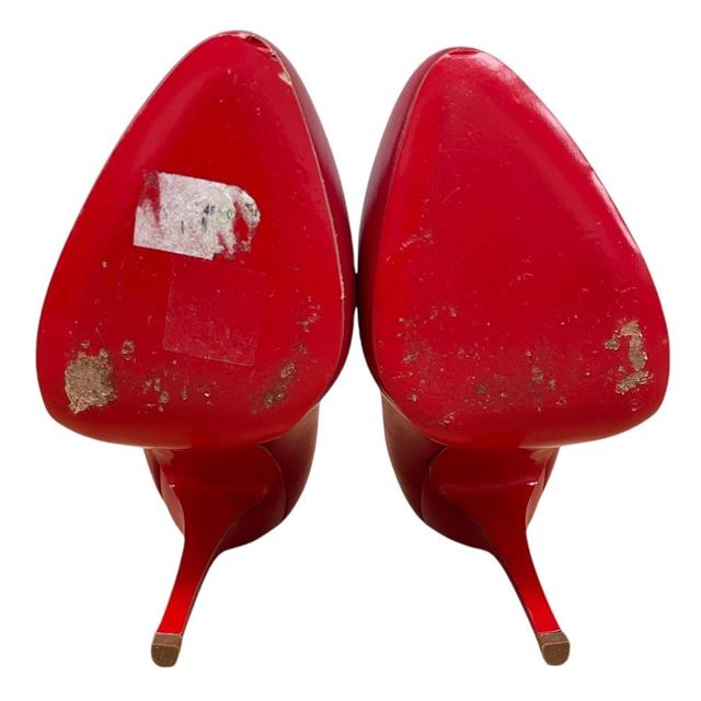 Christian Louboutin 2009 Red Feticha 120 Leather High Heels