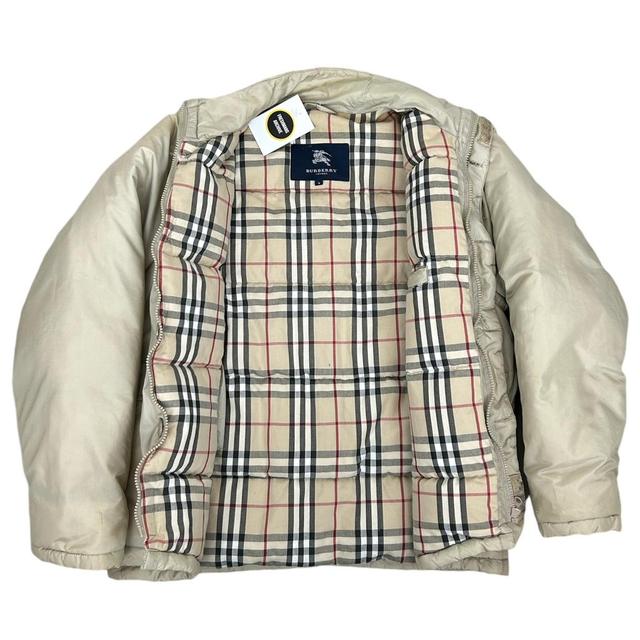 Burberry London Beige Nova Check Down Puffer Jacket