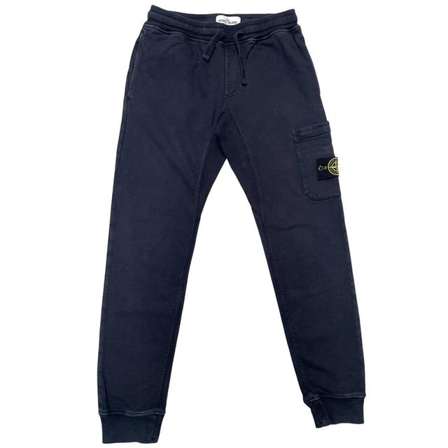 Stone Island SS 2018 Navy Blue Slim Fit Cotton Tracksuit Bottoms / Joggers