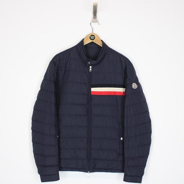 Moncler Yeres Navy Blue Full Zip Quilted Down Jacket