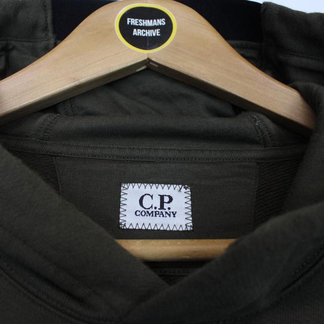 CP Company Khaki Green Cotton Goggle Hoodie Jumper