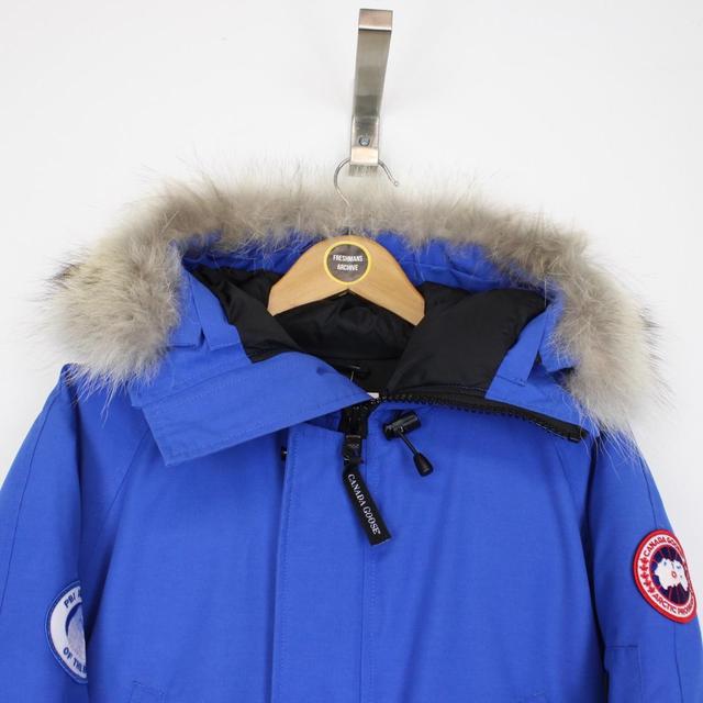 Canada Goose Blue PBI Chilliwack Bomber Down Jacket with Fur Trim