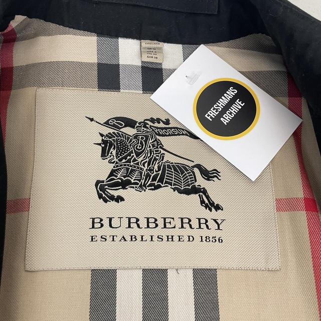 Burberry London Black Nova Check Double Breasted Trench Coat