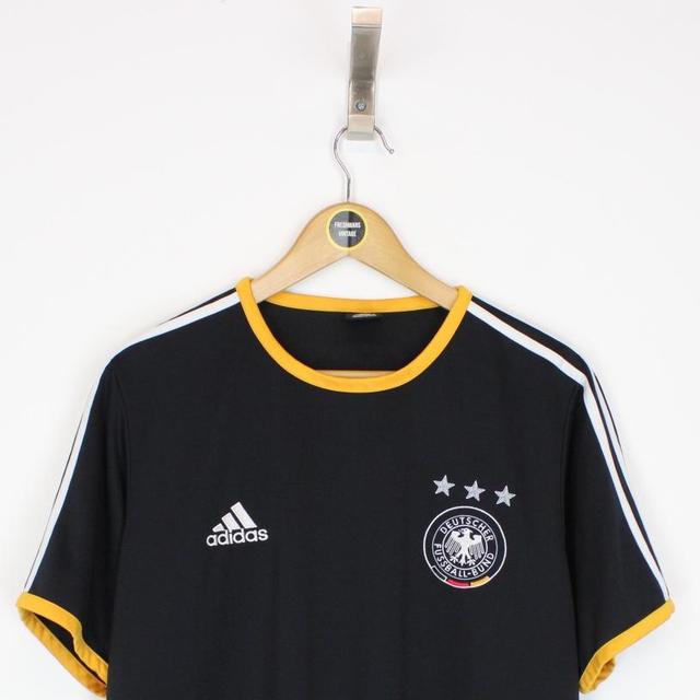 Vintage Adidas Germany Black Training Short Sleeve Football Shirt