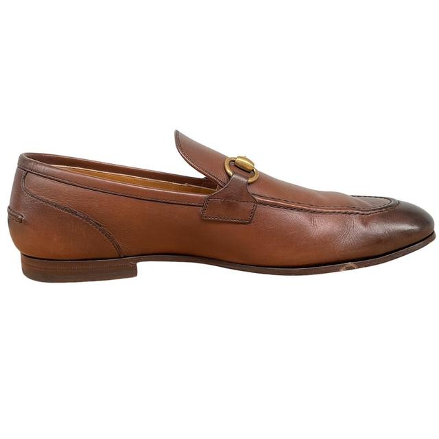 Gucci Jordan Brown Leather Horsebit Loafers