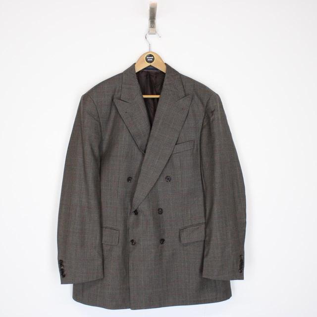 Burberry London Brown Checked Double Breasted Baker-S Blazer Jacket