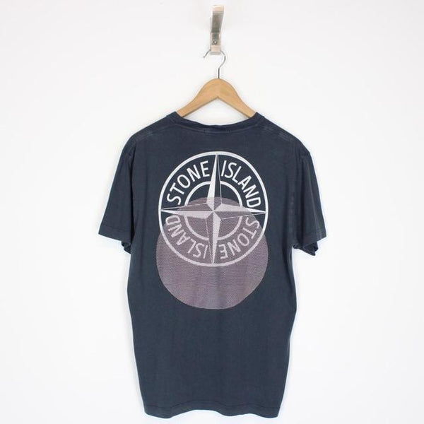 Stone Island SS 2022 Navy Blue Short Sleeve Logo Print T-Shirt