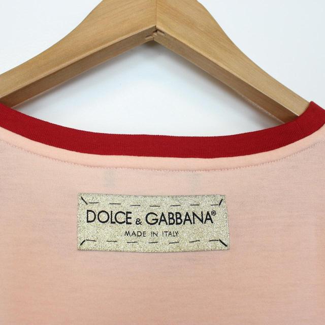 Dolce &amp; Gabbana Peach Orange and Red Short Sleeve T-Shirt