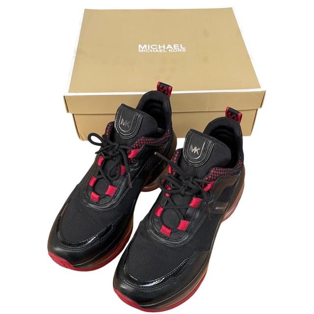 Michael Kors Black and Red Olympia Extreme Logo Trainers