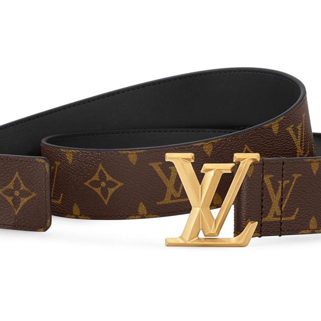 Louis Vuitton Brown and Gold Monogram Pyramide Belt