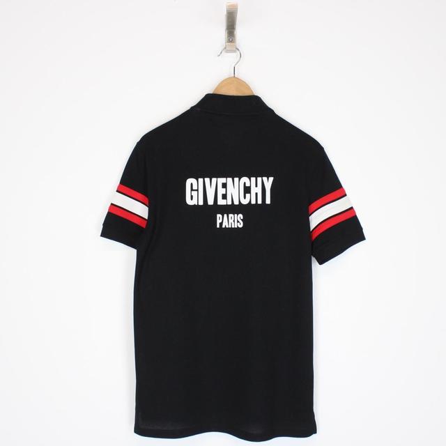 Givenchy Black, White and Red Star Logo Short Sleeve Polo Shirt