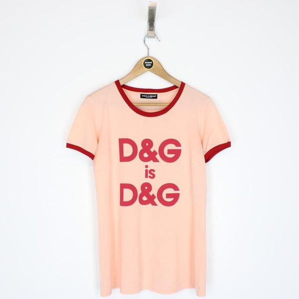 Dolce &amp; Gabbana Peach Orange and Red Short Sleeve T-Shirt