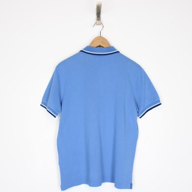 Prada Blue Short Sleeve Cotton Pique Polo Shirt