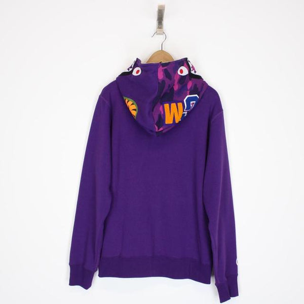 Bape Purple Camo Full Zip WGM Shark Hoodie Jumper