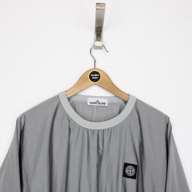 Stone Island SS 2020 Silver Nylon Metal Watro Sweatshirt Jacket