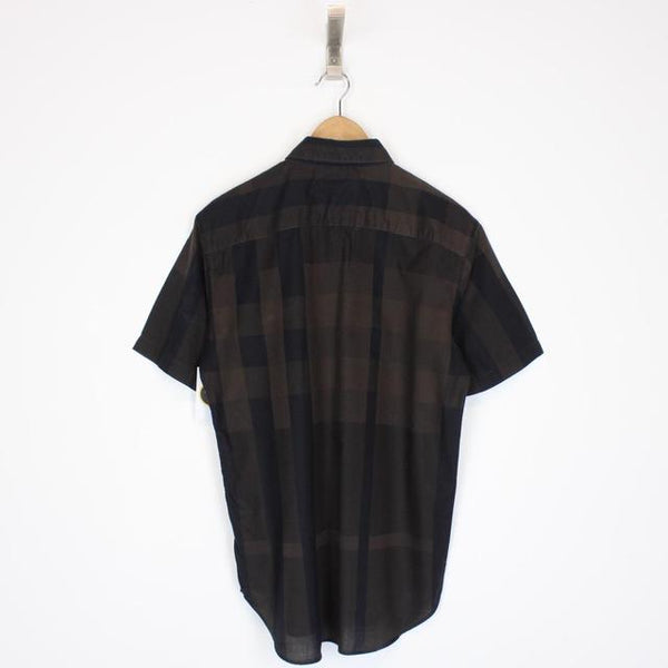 Burberry Brown and Black Nova Check Short Sleeve Cotton Shirt