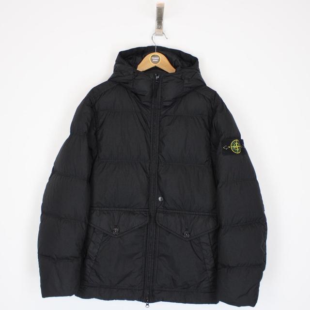 Stone Island AW 2024 Black Garment Dyed Crinkle Reps R-NY Down Puffer Jacket