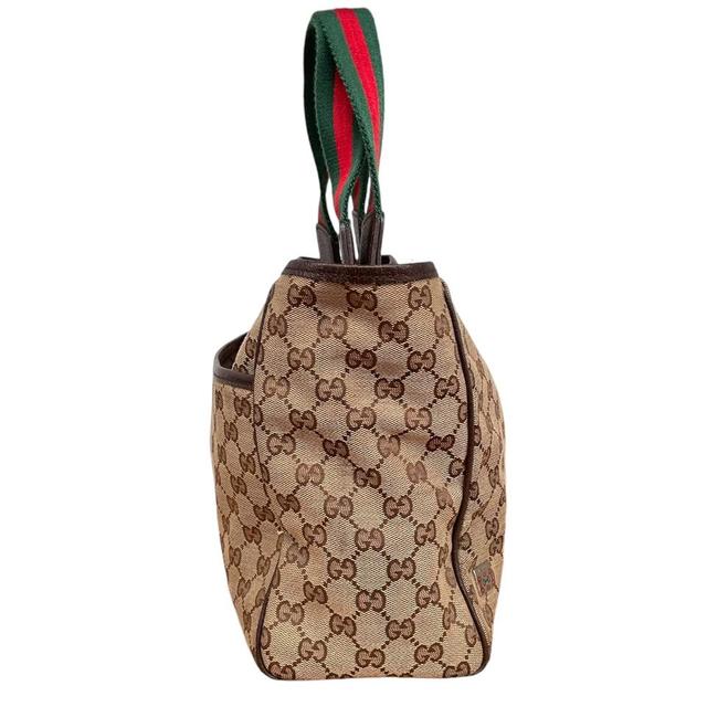 Gucci Brown and Beige GG Monogram Sherry Line Canvas Handbag