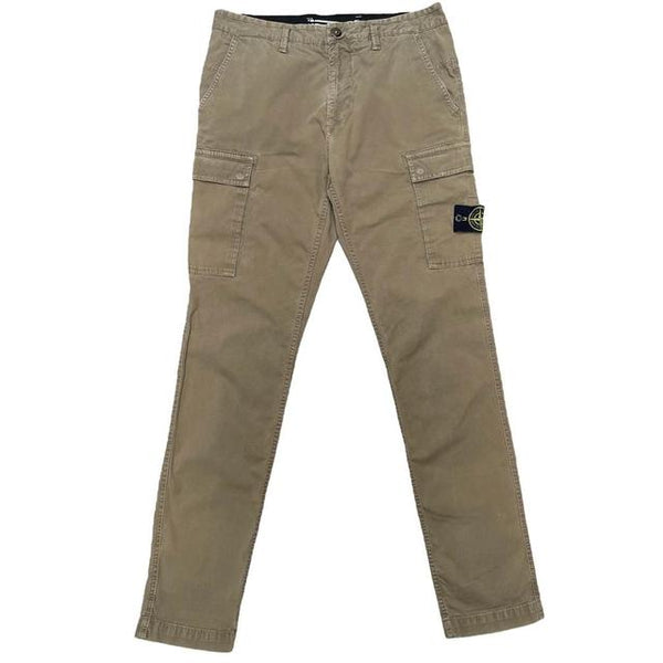 Stone Island AW 2019 Khaki Brown Slim Fit Cargo Trousers