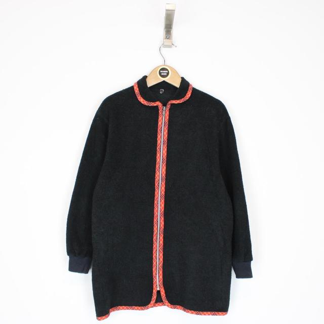 Vintage 90s Yves Saint Laurent Black Full Zip Fleece Jumper