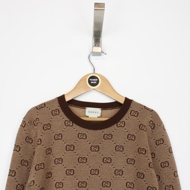 Gucci Brown GG Monogram Wool Knit Jumper