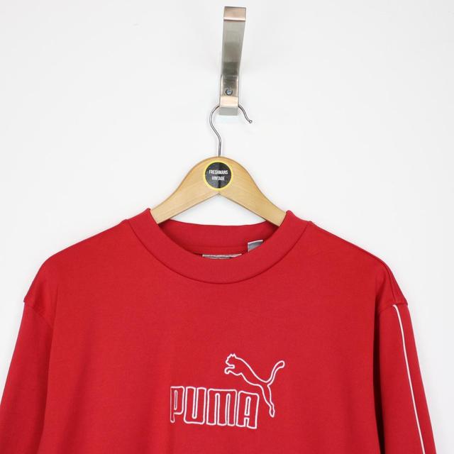 Vintage 90s Puma Red and White Sweatshirt Jumper