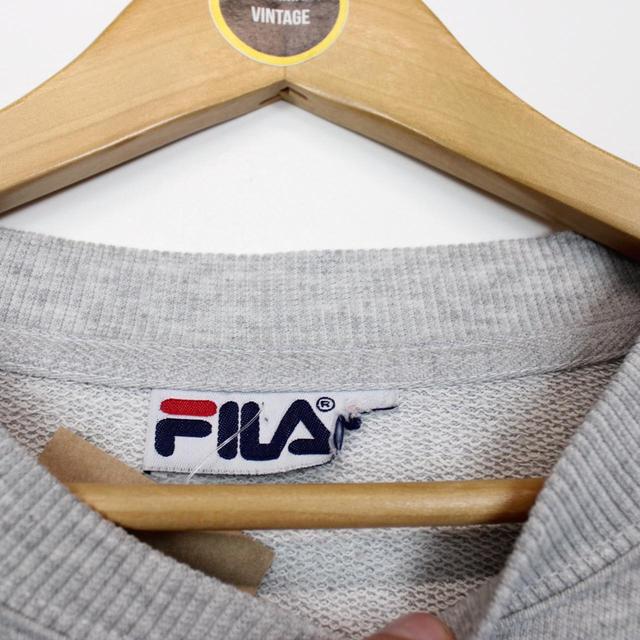 Vintage 90s Fila Grey Spellout Sweatshirt Jumper