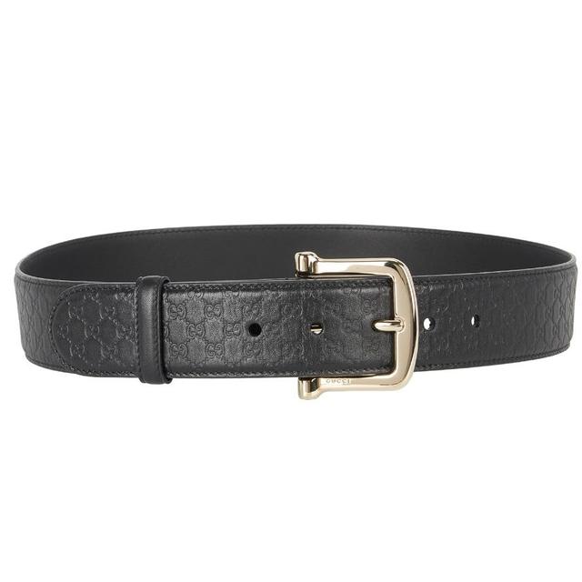 Gucci Black Microguccissima Monogram Leather Belt