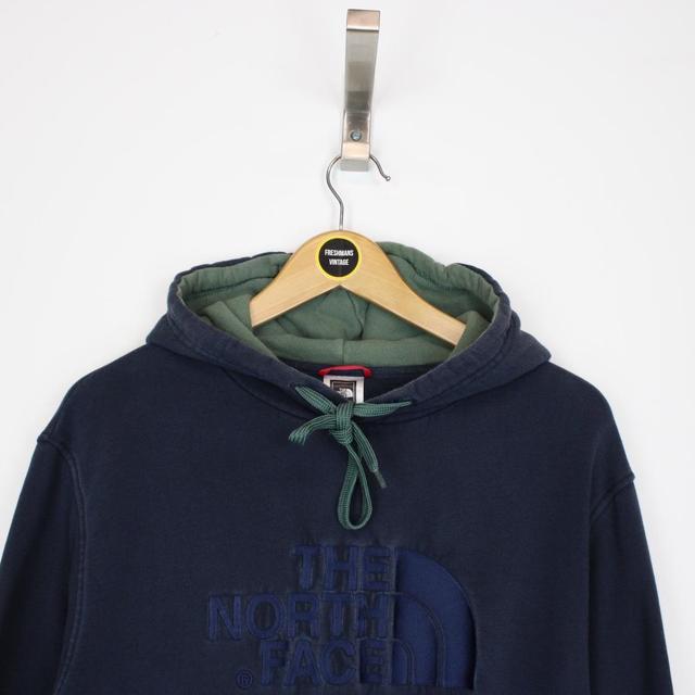 Vintage 00s The North Face Navy Blue Spellout Hoodie Jumper