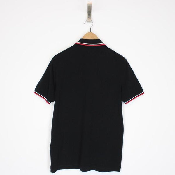 Prada Black Short Sleeve Cotton Pique Polo Shirt