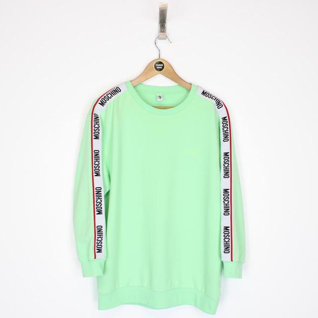 Moschino Underwear Green Tape Logo Arm Sweatshirt Jumper