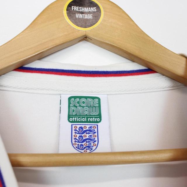 England 1982 Score Draw Remake White Home Short Sleeve Football Shirt