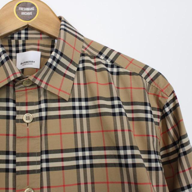 Burberry London Tan Brown Nova Check Long Sleeve Cotton Shirt