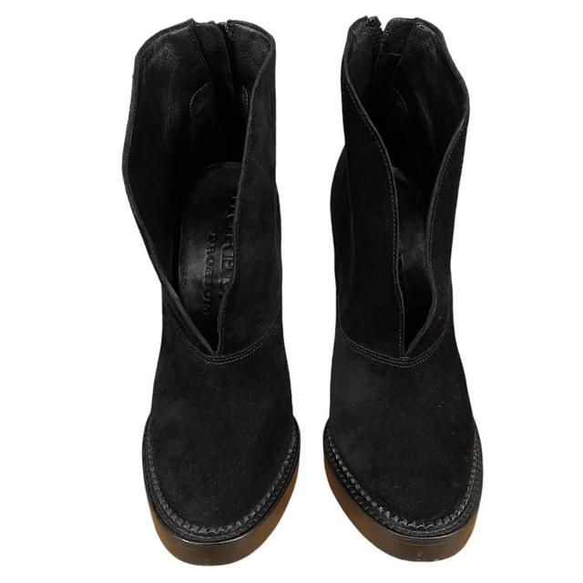 Burberry Prorsum Black Fringed Suede Nadie Ankle Heeled Boots