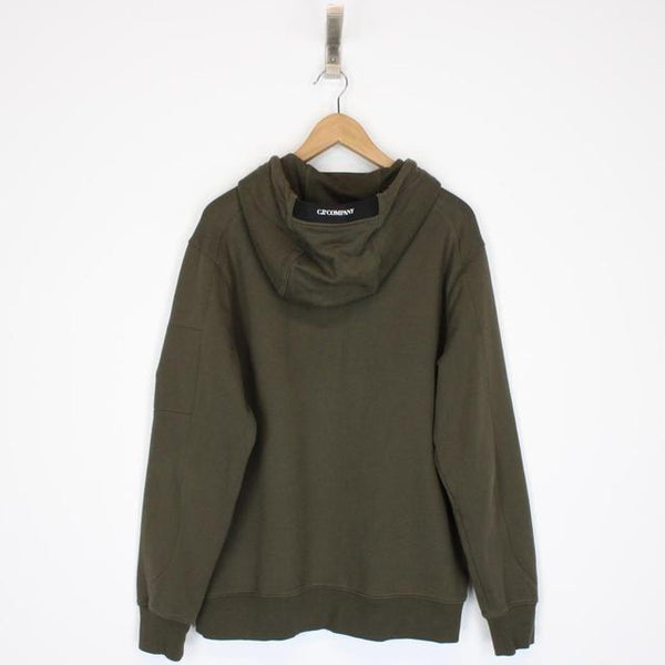 CP Company Khaki Green Cotton Goggle Hoodie Jumper