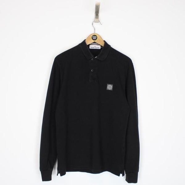 Stone Island AW 2016 Black Long Sleeve Compass Polo Shirt