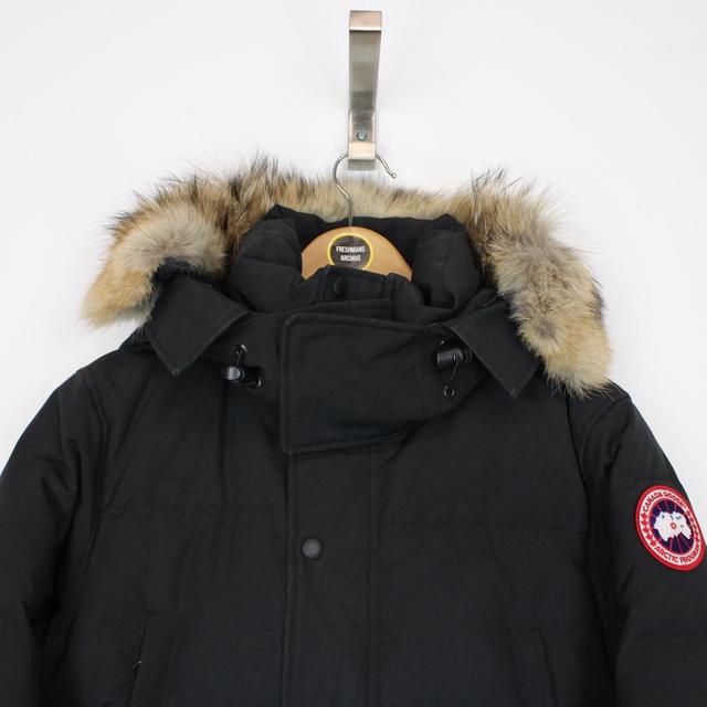 Canada Goose Black Wyndham Parka Down Jacket with Fur Trim