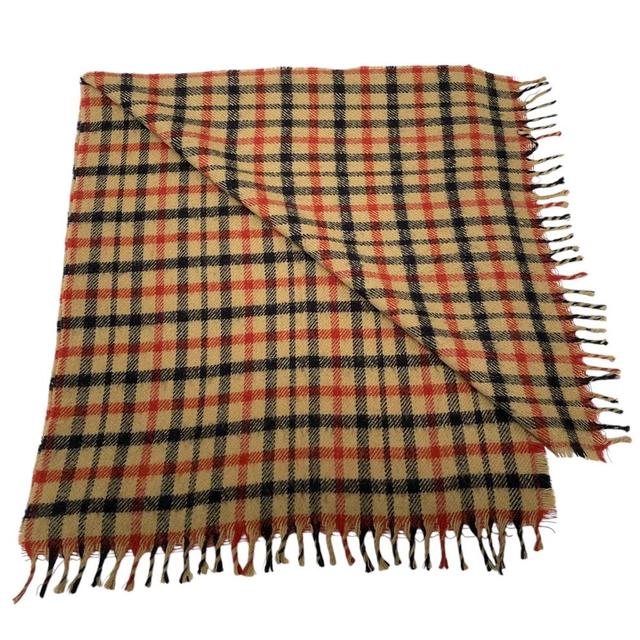 Vintage 90s Burberry Multicoloured Check Lambswool Scarf