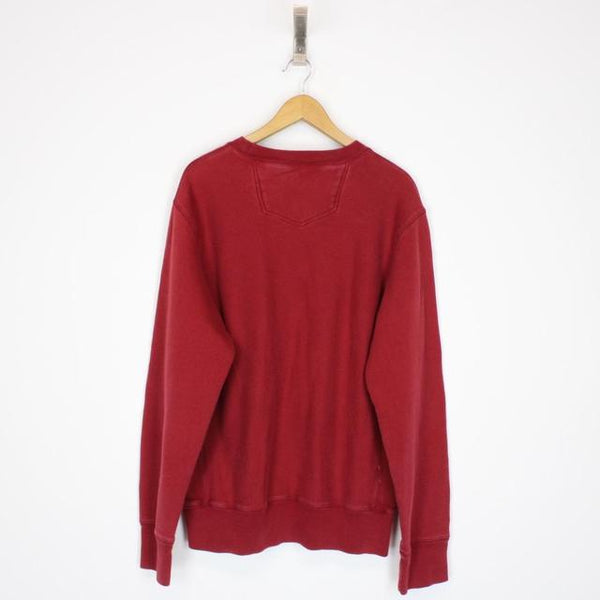 Vintage 90s Eddie Bauer Burgundy Spellout Sweatshirt Jumper