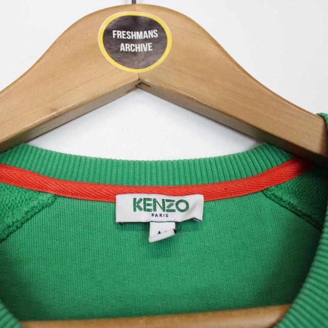 Kenzo Paris Green and Multicoloured Tiger Logo Sweatshirt Jumper