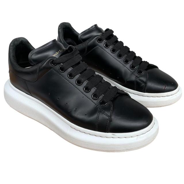 Alexander McQueen Black and White Leather Oversized Trainers