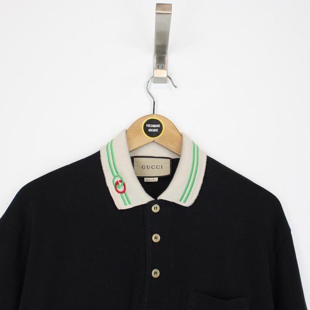 Gucci Black Interlocking G Short Sleeve Polo Shirt